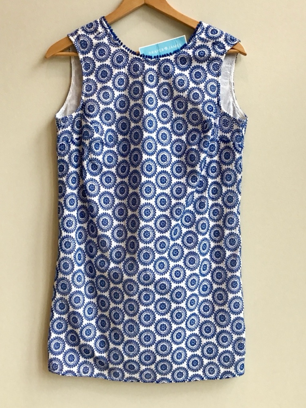 Draper James Collection Eyelet Shift Dress‎ Lined Embroidered Sleeveless Zipper